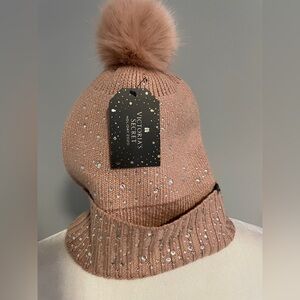 Victoria's Secret Pink Knit Beanie with Pom Pom